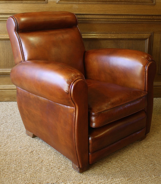 Leather French Club Chair